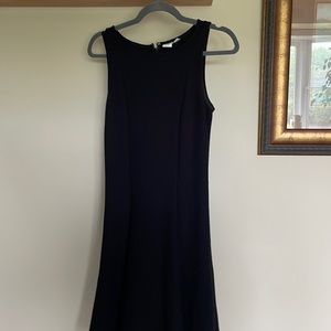 Gap black fit and flare sleeveless dress